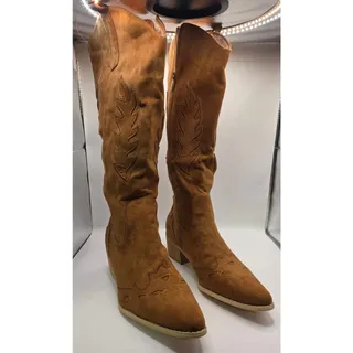 Photo of Women’s Cowboy Boots Camel Brown Size 42 US 10 Western Knee High