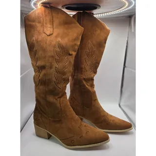 Photo of Women’s Cowboy Boots Camel Brown Size 42 US 10 Western Knee High