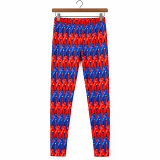 Photo of LuLaRoe Statue of Liberty Patriotic Leggings Red Blue EUC One Size 