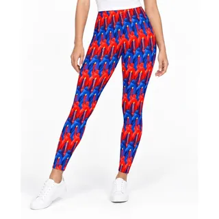 Photo of LuLaRoe Statue of Liberty Patriotic Leggings Red Blue EUC One Size 