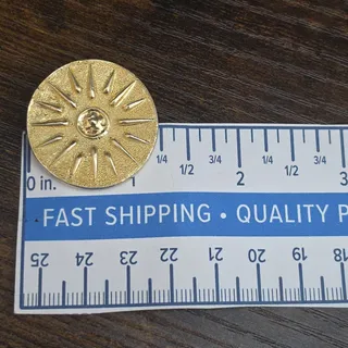 Photo of Vintage Greek 925 Sterling Silver Vergina Sun Pendant Brooch - Signed Σ Biz