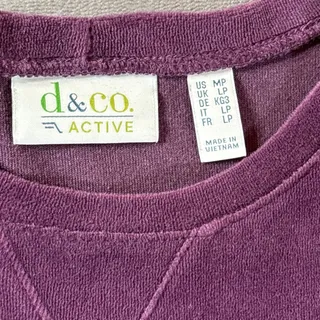 Photo of d&co. ACTIVE Purple Velour Pullover Sweatshirt - Women's Size MP - Soft Lounge