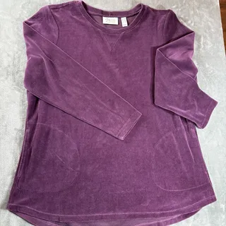 Photo of d&co. ACTIVE Purple Velour Pullover Sweatshirt - Women's Size MP - Soft Lounge