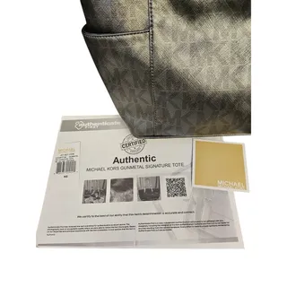 Photo of Michael Kors Jet Set Item Signature Coated Canvas Tote NWT