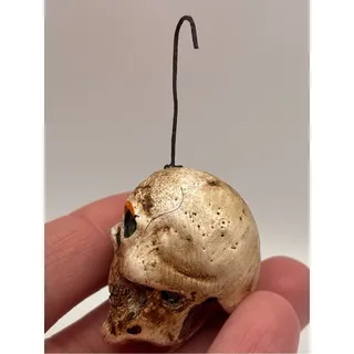 Photo of Vintage Halloween Ornament, Folk-Art Style Skull, Salem Collection