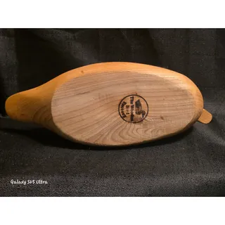 Photo of Vintage The Wooden Bird Factory Hand Carved Duck Decoy Natural Wood