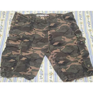 Photo of Grindhouse Cargo Shorts 44 Camo Excellent Distressed Raw Hem