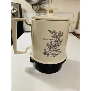 Photo of Vintage Sears Counter Craft Hot Pot 5 Cup Brown Beige Floral Adjustable Pot