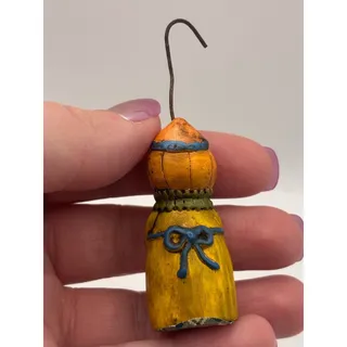 Photo of Vintage Halloween Ornament, Pumpkin Lady with Black Cat, Salem Collection