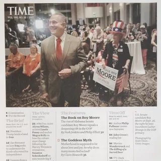 Photo of Time Magazine October 30, 2017 The Goddess Myth Issue - Motherhood Back Issue
