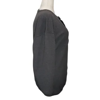Photo of Briazzi Dark Gray Knit Cardigan Pearl Snap Vintage Cozychic 90s Minimalist