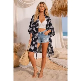 Photo of NWOT Spiritual Gangster Floral Maya Kimono O/S