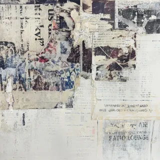 Photo of Original Mixed Media Modern Art Colllage Painting 18x24 "Predevote" Signed
