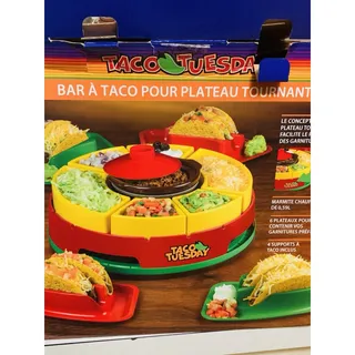 Photo of Nostalgia Taco Tuesday Lazy Susan Taco Bar New Old Stock Heating Pot & Taco Hold
