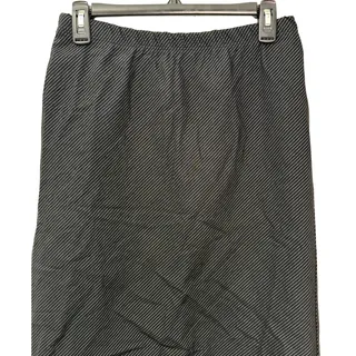 Photo of Forgotten Grace Pull On Skirt Pinstripe Straight Side Slit Black Women's M NWT