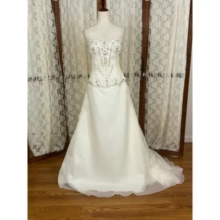 Photo of Beautiful Rina di Montella Beaded Organza Wedding Gown