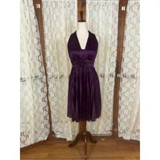 Photo of Pretty Vintage Y2K Taboo Purple Halter Pleated Formal Dress