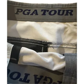 Photo of PGA Tour Golf Shorts Mens 38 Gray Plaid Flat Front Stretch Performance