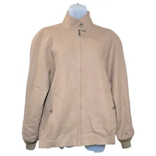 Photo of Pendleton Wom Med Tan 100% Virgin Wool Bomber Jacket Made USA Harrington Coat