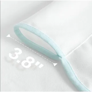 Photo of Coastal Chic Scallop Edge Window Curtain 2 Panels Set, Light Blue 52" W X 84"