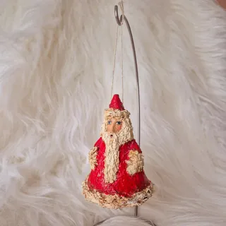 Photo of OOAK Elizabeth Britton Folk Art Papier Mache Santa Christmas Ornament