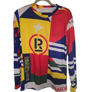 Photo of Reason Clothing Flag Long Sleeve Shirt Mens Medium USA Multicolor AOP NWT NEW