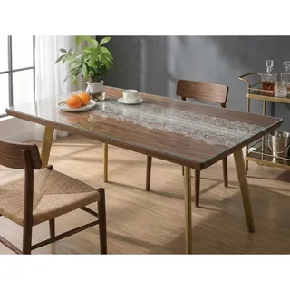 Photo of Clear Table Cover Protector, 1.5 mm Thick 36” x 72" PVC Desk Mat