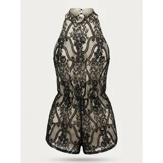 Photo of Audrey 3+1 Black Lace Sleeveless Romper L Coquette Girl Boho Cute Goth Fairycore