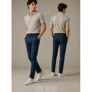 Photo of Lululemon Mens ABC Slim Fit Warpstreme Casual Chino Pants Navy Blue Size 33