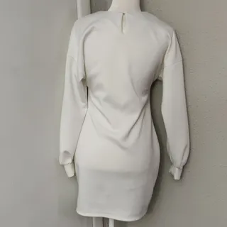 Photo of ASOS White/Black Mini Dress with Lace Up Corset Detail Balloon Sleeves 6 Party
