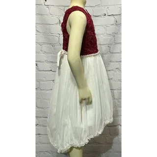 Photo of NEW American Princess Girls Burgundy Rosette Bodice Dress (Size 6)  