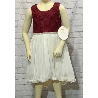 Photo of NEW American Princess Girls Burgundy Rosette Bodice Dress (Size 6)  
