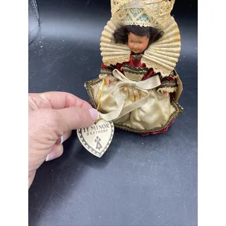 Photo of Le Minor Pont-Aven French Doll Red Velvet Dress Historic Detailed Vintage W Tags
