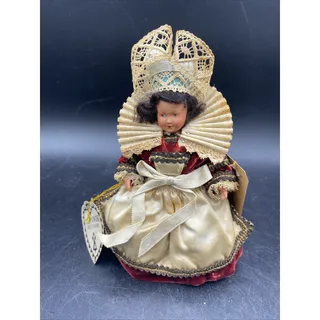 Photo of Le Minor Pont-Aven French Doll Red Velvet Dress Historic Detailed Vintage W Tags