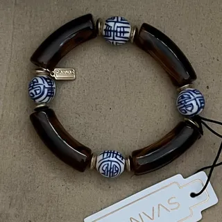 Photo of Joon Leopard Print Oriental Beaded Bracelet    NEW