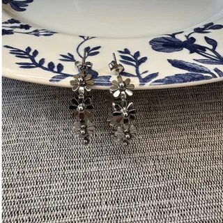 Photo of Silver Flower Hoops Hoop Earrings Boho Accessories Flower Accessories NEW!