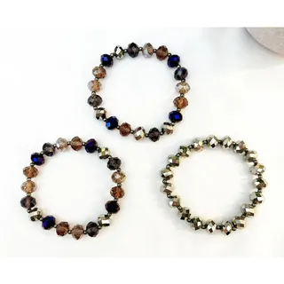 Photo of Multi-Colored Beaded Gemstone Bracelets Set of 3