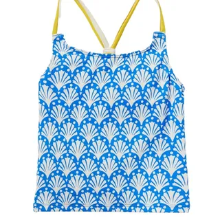 Photo of NWT  Boden  Pool Blue & White Coral Tankini Top  Age 2-3Yrs