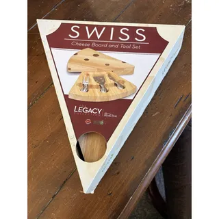Photo of Picnic Time Legacy Swiss Cheese Board Tool Set 850-00-505 Open Box