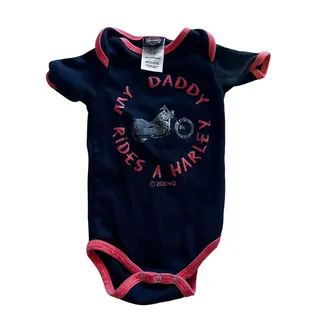 Photo of Harley Davidson Baby 9/12M "My Daddy Rides A Harley" One Piece Bodysuit 