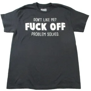 Photo of Goodie Two Sleeves Shirt Men Medium Black F**k Off Slogan Graphic Tee Funny 1512