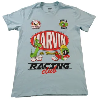 Photo of Looney Tunes Marvin The Martian Shirt Mens Small Blue Racing Club Graphic Tee
