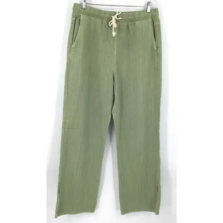 Photo of Dear John Kayla Pants Large Lettuce Green Cotton Ramie Pull On Wide Leg NWT