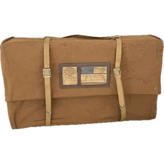 Photo of Vintage Parcel Post Box Canvas Mailing Box with Straps Laundry Mailing Box for Farmhouse Decor Postal Ephemera Gift for Collector Industrial Box