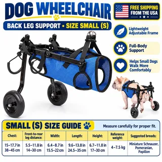 Photo of Small Dog Wheelchair Back Leg Support Adjustable Lightweight Full Body Harness S