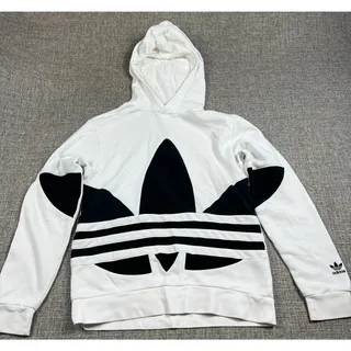 Photo of Adidas Originals Big Trefoil Hoodie Youth L White Black Pullover Logo