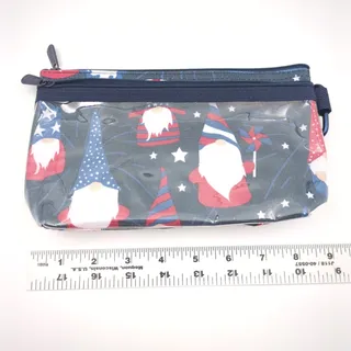 Photo of Thirty-One Patriotic Gnomes USA America Red White Blue Zipper Coin Purse Clutch