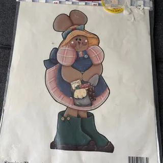Photo of Sowing Thyme Rabbit Gardening Ragamuffin Iron-On Transfer - Vintage 1994 New NOS