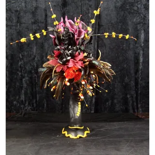 Photo of Gothic Witch Boot Halloween Centerpiece - Dark Romantic Floral Decor