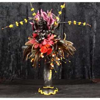 Photo of Gothic Witch Boot Halloween Centerpiece - Dark Romantic Floral Decor
